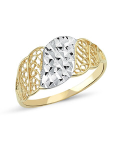 Lillian Vassago Exkluzivní prsten s gravírem z kombinovaného zlata LLV46-GR003