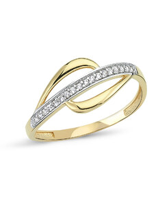 Lillian Vassago Zlatý prsten se zirkony LLV46-GR021