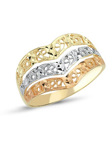 Lillian Vassago Exkluzivní prsten s gravírem z kombinovaného zlata LLV46-GR030
