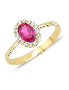 Lillian Vassago Zlatý prsten s rubínem a zirkony LLV11-SGR002