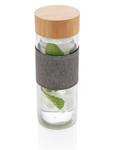 Skleněná láhev s dvojitou stěnou, 360 ml, XD Design, transparentní