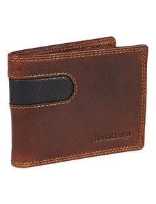Sendi DESIGN Malá pánská kožená peněženka SendiDesign B-012 hnědá