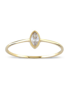 Lillian Vassago Jemný prsten ze žlutého zlata se zirkonem LLV06-GR037Y