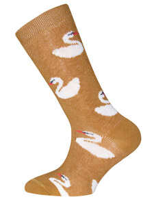 Hořčicové ponožky s labutěmi - Ewers