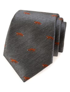 Šedá kravata oranžová liška Avantgard 561-62231