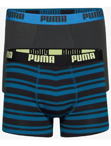 Pánské boxerky Puma Heritage Stripe Boxer 2-Pack Petrol Blue