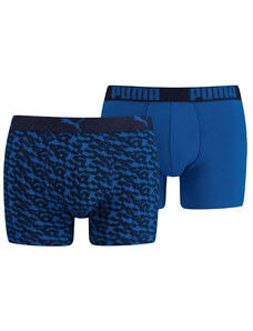 Pánské boxerky Puma Logo AOP Boxer 2-Pack Blue