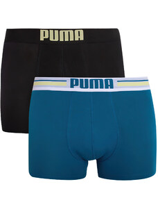 Pánské boxerky Puma Placed Logo Boxer 2-Pack Petrol Blue