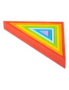 Bigjigs Toys Bigjigs Baby Dřevěné barevné skládací trojúhelníky