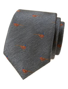 Šedá kravata vzor Bažant Avantgard 561-62390