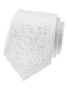 Bílá pánská kravata s ornamenty Avantgard 561-9350