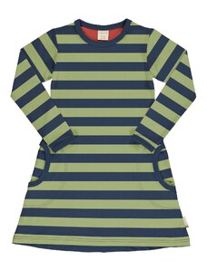Dívčí šaty s dlouhým rukávem Stripe Fern z biobavlny BIO MAXOMORRA Velikost 110/116
