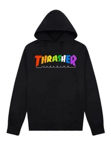 Mikina Thrasher Rainbow Black Holiday 2020