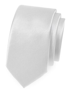 Hladká bílá slim kravata Avantgard 551-721