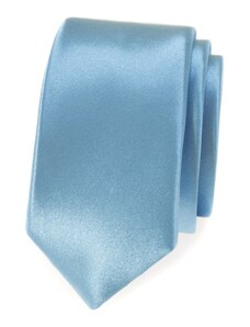 Bledě modrá, lesklá slim kravata Avantgard 571-9014
