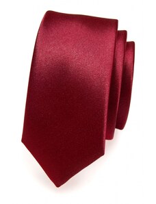 Hladká úzká bordó kravata SLIM Avantgard 571-9022