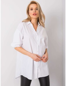 Fashionhunters RUE PARIS White shirt with decorative sleeves