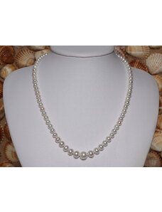 náhrdelník ze sladkovodních perel 4-9,5 mm se stříbrným uzávěrem