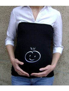 Pentelka Fashion Těhotenský pás s výšivkou kluk - černý