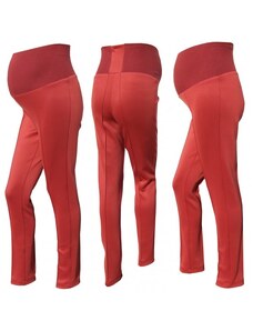 Gregx Těhotenské kalhoty - bavlněný úplet - Cihlově červená