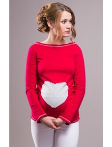 Gregx Těhotenská tričko/halenka SRDCE – Červená