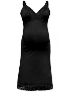 Jožánek Noční košile s krajkou pro těhotné a kojící ženy JANA - Černá