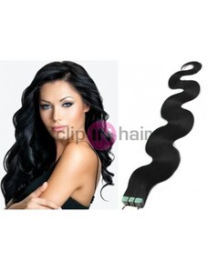 Clipinhair Vlasy pro metodu Pu Extension / TapeX / Tape Hair / Tape IN 50cm vlnité - černé