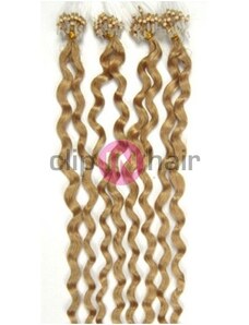 Clipinhair Vlasy pro metodu Micro Ring / Easy Loop / Easy Ring 60cm kudrnaté – přírodní blond