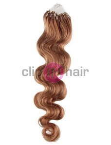 Clipinhair Vlasy pro metodu Micro Ring / Easy Loop / Easy Ring 60cm vlnité – světle hnědé