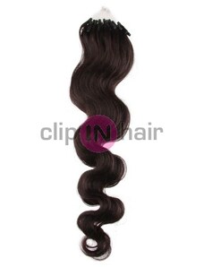 Clipinhair Vlasy pro metodu Micro Ring / Easy Loop / Easy Ring 60cm vlnité – přírodní černé