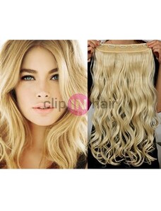 Clipinhair Clip in REMY vlasový pás 43cm vlnitý – nejsvětlejší blond