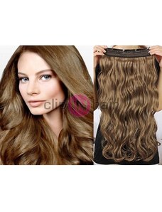 Clipinhair Clip in REMY vlasový pás 63cm vlnitý – světle hnědá