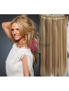 Clipinhair Clip in REMY vlasový pás 53cm rovný – přírodní / světlejší blond