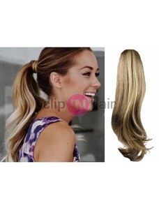 Clipinhair CLIP IN CULÍK VLNITÝ 100% LIDSKÉ REMY VLASY 60CM - SVĚTLÝ MELÍR