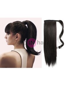 Clipinhair CLIP IN CULÍK 100% LIDSKÉ REMY VLASY 60CM - PŘÍRODNÍ ČERNÁ