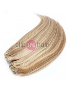 Clipinhair Clip in maxi set 43cm pravé lidské vlasy - REMY 140g - světlý melír
