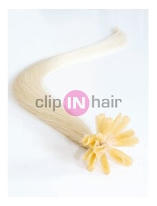 Clipinhair Vlasy evropského typu k prodlužování keratinem 40cm - platinové