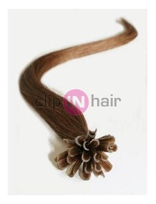 Clipinhair Vlasy evropského typu k prodlužování keratinem 60cm - světlejší hnědá