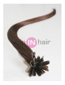 Clipinhair Vlasy evropského typu k prodlužování keratinem 50cm - středně hnědé