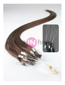 Clipinhair Vlasy pro metodu Micro Ring / Easy Loop / Easy Ring / Micro Loop 60cm – středně hnědé