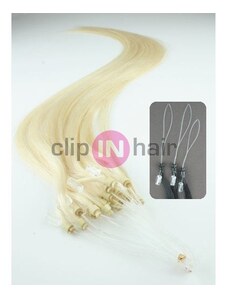 Clipinhair Vlasy pro metodu Micro Ring / Easy Loop / Easy Ring / Micro Loop 60cm – platinová blond