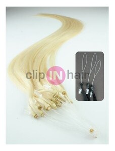 Clipinhair Vlasy pro metodu Micro Ring / Easy Loop / Easy Ring / Micro Loop 60cm – nejsvětlejší blond