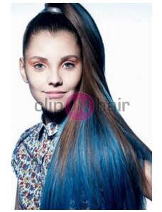 Clipinhair Clip in vlasy - pramínek – REMY 100% lidské vlasy – modrá