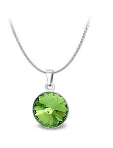 Jewellis ČR Ocelový náhrdelník s krystalem Rivoli Swarovski - Peridot