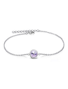 Jewellis ČR Jewellis Ocelový náramek Rivoli s krystalem Swarovski - Violet