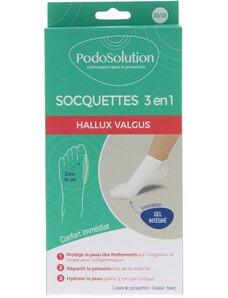 Dámské ponožky 3 v 1 pro halluxy bílé IHVWS-IHVWM PodoSolution
