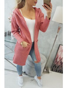 Kesi Obyčejný svetr s kapucí a kapsami světle růžové barvy