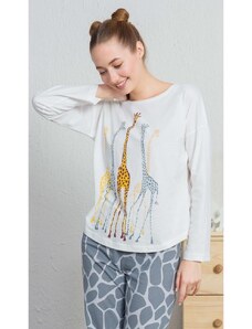 Vienetta Secret Dámské pyžamo dlouhé Žirafy