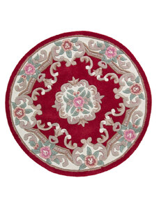 Flair Rugs koberce Ručně všívaný kusový koberec Lotus premium Red kruh - 120x120 (průměr) kruh cm