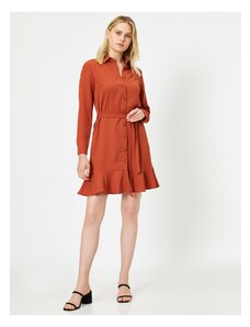 Koton Dámská sukně Flounce Detailní košilové šaty